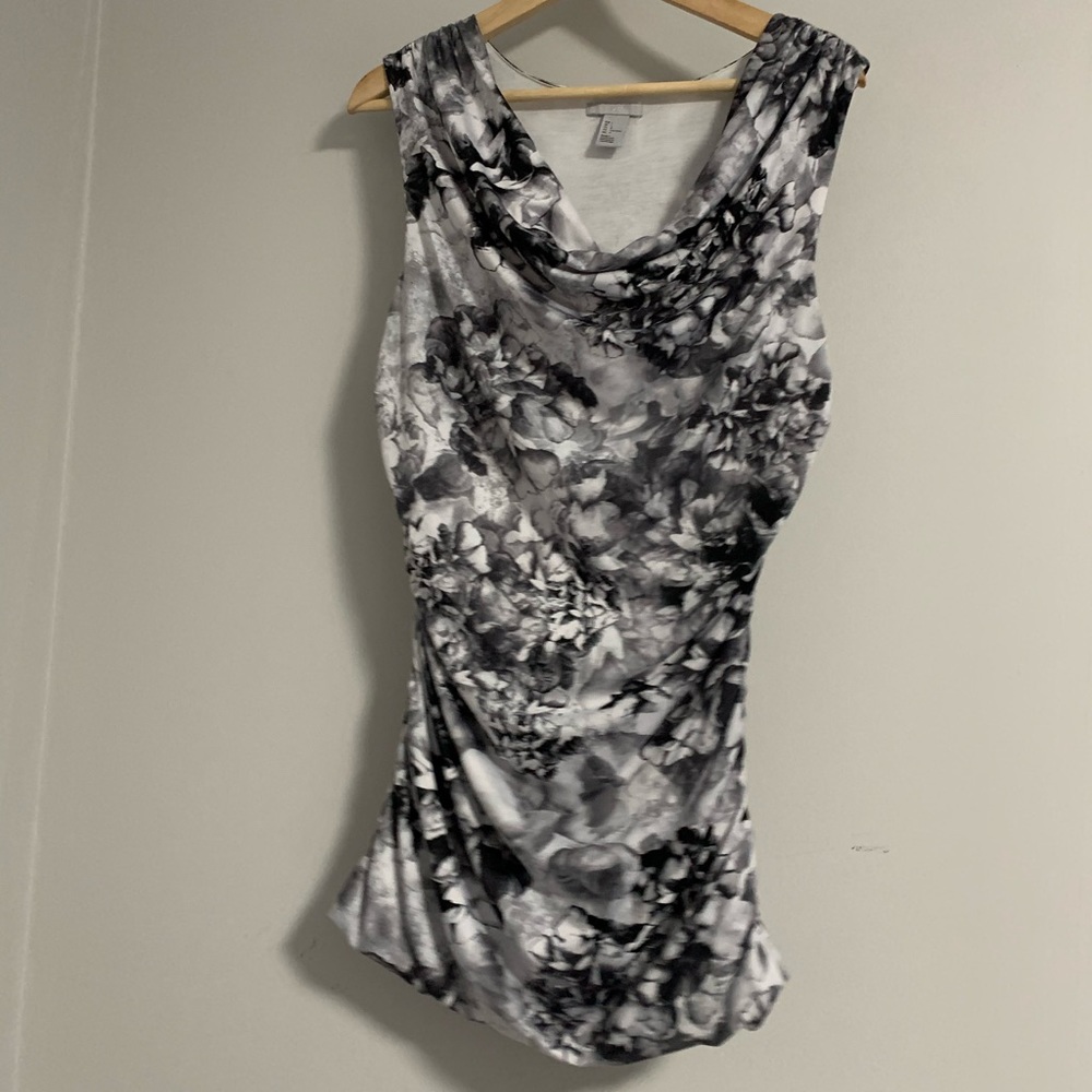 (2/$20) H&M Lg Rutched Patterned Sleeveless top